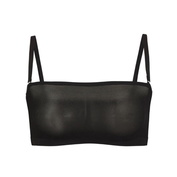 NEW Skims Sheer Sculpt Bandeau Bra in Onyx Black Large - Picture 1 of 5